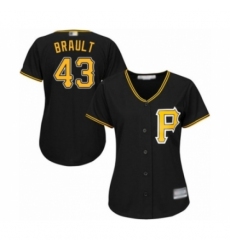 Women's Pittsburgh Pirates #43 Steven Brault Authentic Black Alternate Cool Base Baseball Player Jersey