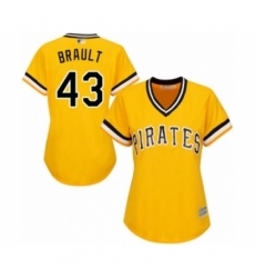 Women's Pittsburgh Pirates #43 Steven Brault Authentic Gold Alternate Cool Base Baseball Player Jersey