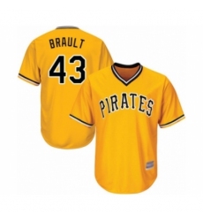 Youth Pittsburgh Pirates #43 Steven Brault Authentic Gold Alternate Cool Base Baseball Player Jersey