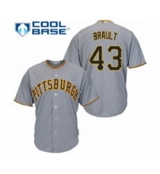 Youth Pittsburgh Pirates #43 Steven Brault Authentic Grey Road Cool Base Baseball Player Jersey