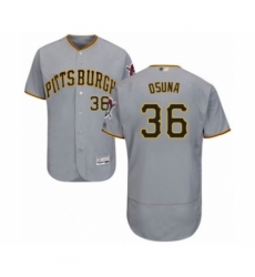Men's Pittsburgh Pirates #36 Jose Osuna Grey Road Flex Base Authentic Collection Baseball Player Jersey
