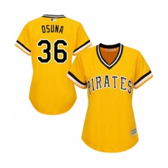 Women's Pittsburgh Pirates #36 Jose Osuna Authentic Gold Alternate Cool Base Baseball Player Jersey Women's Pittsburgh Pirates #36 Jose Osuna Authentic Gold Alternate Cool Base Baseball Player Jersey