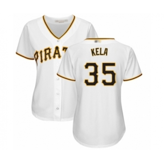 Women's Pittsburgh Pirates #35 Keone Kela Authentic White Home Cool Base Baseball Player Jersey Women's Pittsburgh Pirates #35 Keone Kela Authentic White Home Cool Base Baseball Player Jersey