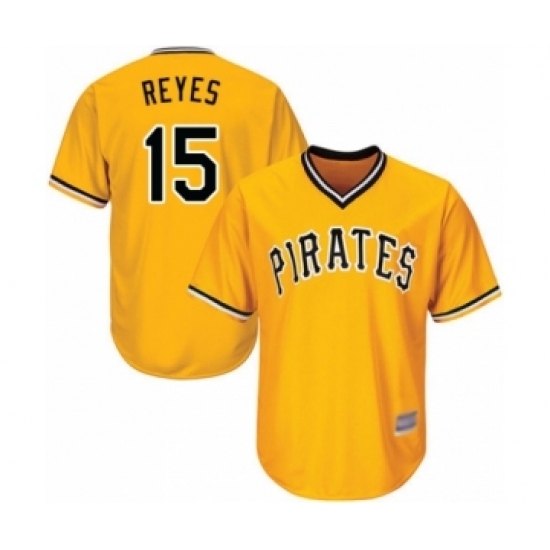 Youth Pittsburgh Pirates #15 Pablo Reyes Authentic Gold Alternate Cool Base Baseball Player Jersey Youth Pittsburgh Pirates #15 Pablo Reyes Authentic Gold Alternate Cool Base Baseball Player Jersey