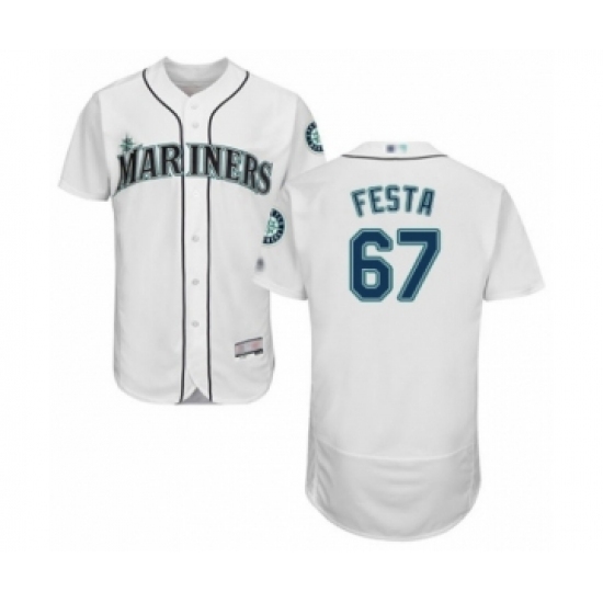 Men's Seattle Mariners #67 Matt Festa White Home Flex Base Authentic Collection Baseball Player Jersey Men's Seattle Mariners #67 Matt Festa White Home Flex Base Authentic Collection Baseball Player Jersey
