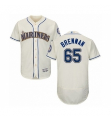 Men's Seattle Mariners #65 Brandon Brennan Cream Alternate Flex Base Authentic Collection Baseball Player Jersey Men's Seattle Mariners #65 Brandon Brennan Cream Alternate Flex Base Authentic Collection Baseball Player Jersey