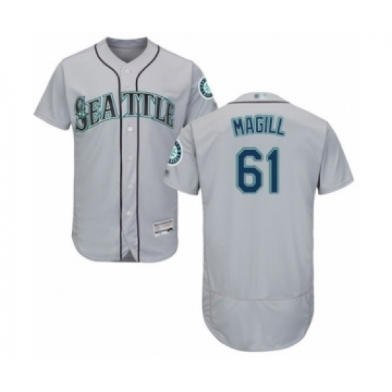 Men's Seattle Mariners #61 Matt Magill Grey Road Flex Base Authentic Collection Baseball Player Jersey Men's Seattle Mariners #61 Matt Magill Grey Road Flex Base Authentic Collection Baseball Player Jersey