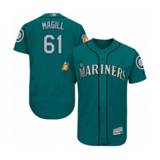 Men's Seattle Mariners #61 Matt Magill Teal Green Alternate Flex Base Authentic Collection Baseball Player Jersey Men's Seattle Mariners #61 Matt Magill Teal Green Alternate Flex Base Authentic Collection Baseball Player Jersey