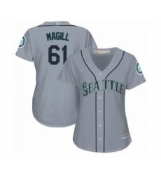 Women's Seattle Mariners #61 Matt Magill Authentic Grey Road Cool Base Baseball Player Jersey Women's Seattle Mariners #61 Matt Magill Authentic Grey Road Cool Base Baseball Player Jersey