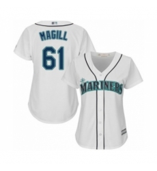Women's Seattle Mariners #61 Matt Magill Authentic White Home Cool Base Baseball Player Jersey Women's Seattle Mariners #61 Matt Magill Authentic White Home Cool Base Baseball Player Jersey