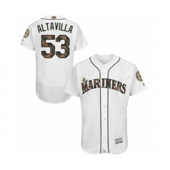 Men's Seattle Mariners #53 Dan Altavilla Authentic White 2016 Memorial Day Fashion Flex Base Baseball Player Jersey Men's Seattle Mariners #53 Dan Altavilla Authentic White 2016 Memorial Day Fashion Flex Base Baseball Player Jersey