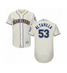 Men's Seattle Mariners #53 Dan Altavilla Cream Alternate Flex Base Authentic Collection Baseball Player Jersey