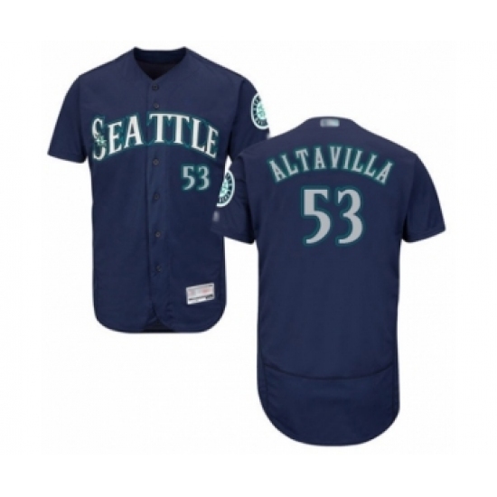 Men's Seattle Mariners #53 Dan Altavilla Navy Blue Alternate Flex Base Authentic Collection Baseball Player Jersey Men's Seattle Mariners #53 Dan Altavilla Navy Blue Alternate Flex Base Authentic Collection Baseball Player Jersey