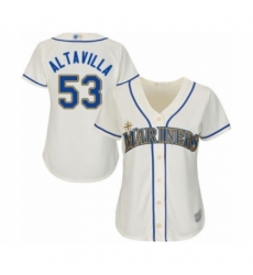 Women's Seattle Mariners #53 Dan Altavilla Authentic Cream Alternate Cool Base Baseball Player Jersey Women's Seattle Mariners #53 Dan Altavilla Authentic Cream Alternate Cool Base Baseball Player Jersey
