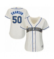 Women's Seattle Mariners #50 Erik Swanson Authentic Cream Alternate Cool Base Baseball Player Jersey