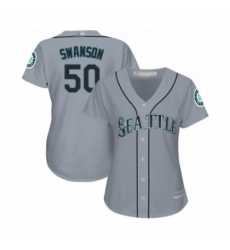 Women's Seattle Mariners #50 Erik Swanson Authentic Grey Road Cool Base Baseball Player Jersey