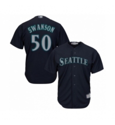 Youth Seattle Mariners #50 Erik Swanson Authentic Navy Blue Alternate 2 Cool Base Baseball Player Jersey