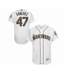 Men's Seattle Mariners #47 Ricardo Sanchez Authentic White 2016 Memorial Day Fashion Flex Base Baseball Player Jersey Men's Seattle Mariners #47 Ricardo Sanchez Authentic White 2016 Memorial Day Fashion Flex Base Baseball Player Jersey