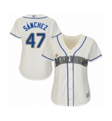 Women's Seattle Mariners #47 Ricardo Sanchez Authentic Cream Alternate Cool Base Baseball Player Jersey Women's Seattle Mariners #47 Ricardo Sanchez Authentic Cream Alternate Cool Base Baseball Player Jersey