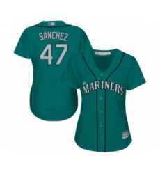 Women's Seattle Mariners #47 Ricardo Sanchez Authentic Teal Green Alternate Cool Base Baseball Player Jersey Women's Seattle Mariners #47 Ricardo Sanchez Authentic Teal Green Alternate Cool Base Baseball Player Jersey