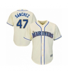 Youth Seattle Mariners #47 Ricardo Sanchez Authentic Cream Alternate Cool Base Baseball Player Jersey Youth Seattle Mariners #47 Ricardo Sanchez Authentic Cream Alternate Cool Base Baseball Player Jersey