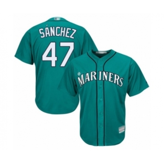 Youth Seattle Mariners #47 Ricardo Sanchez Authentic Teal Green Alternate Cool Base Baseball Player Jersey Youth Seattle Mariners #47 Ricardo Sanchez Authentic Teal Green Alternate Cool Base Baseball Player Jersey