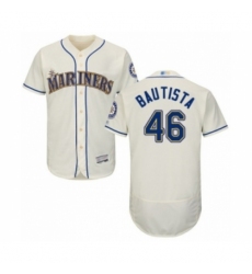 Men's Seattle Mariners #46 Gerson Bautista Cream Alternate Flex Base Authentic Collection Baseball Player Jersey Men's Seattle Mariners #46 Gerson Bautista Cream Alternate Flex Base Authentic Collection Baseball Player Jersey