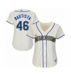 Women's Seattle Mariners #46 Gerson Bautista Authentic Cream Alternate Cool Base Baseball Player Jersey Women's Seattle Mariners #46 Gerson Bautista Authentic Cream Alternate Cool Base Baseball Player Jersey