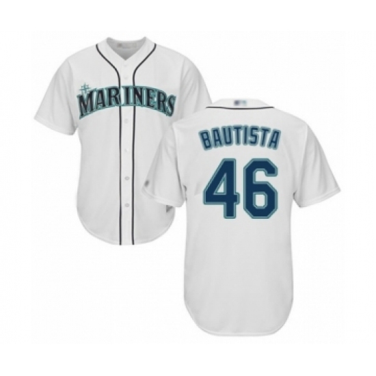 Youth Seattle Mariners #46 Gerson Bautista Authentic White Home Cool Base Baseball Player Jersey Youth Seattle Mariners #46 Gerson Bautista Authentic White Home Cool Base Baseball Player Jersey