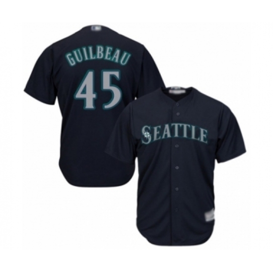 Youth Seattle Mariners #45 Taylor Guilbeau Authentic Navy Blue Alternate 2 Cool Base Baseball Player Jersey Youth Seattle Mariners #45 Taylor Guilbeau Authentic Navy Blue Alternate 2 Cool Base Baseball Player Jersey