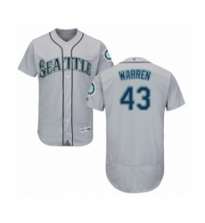 Men's Seattle Mariners #43 Art Warren Grey Road Flex Base Authentic Collection Baseball Player Jersey Men's Seattle Mariners #43 Art Warren Grey Road Flex Base Authentic Collection Baseball Player Jersey