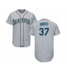 Men's Seattle Mariners #37 Zac Grotz Grey Road Flex Base Authentic Collection Baseball Player Jersey