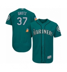 Men's Seattle Mariners #37 Zac Grotz Teal Green Alternate Flex Base Authentic Collection Baseball Player Jersey