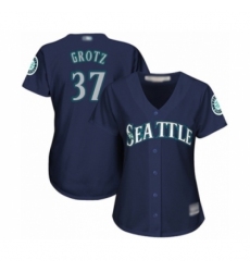 Women's Seattle Mariners #37 Zac Grotz Authentic Navy Blue Alternate 2 Cool Base Baseball Player Jersey