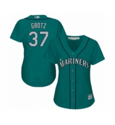 Women's Seattle Mariners #37 Zac Grotz Authentic Teal Green Alternate Cool Base Baseball Player Jersey