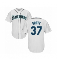 Youth Seattle Mariners #37 Zac Grotz Authentic White Home Cool Base Baseball Player Jersey