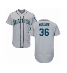 Men's Seattle Mariners #36 Reggie McClain Grey Road Flex Base Authentic Collection Baseball Player Jersey Men's Seattle Mariners #36 Reggie McClain Grey Road Flex Base Authentic Collection Baseball Player Jersey