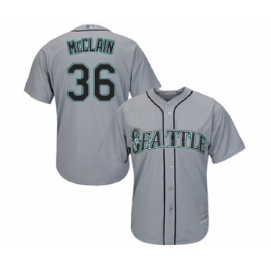 Youth Seattle Mariners #36 Reggie McClain Authentic Grey Road Cool Base Baseball Player Jersey Youth Seattle Mariners #36 Reggie McClain Authentic Grey Road Cool Base Baseball Player Jersey