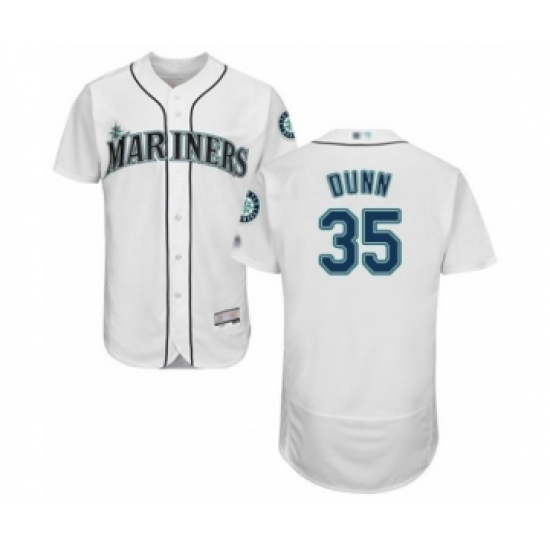 Men's Seattle Mariners #35 Justin Dunn White Home Flex Base Authentic Collection Baseball Player Jersey Men's Seattle Mariners #35 Justin Dunn White Home Flex Base Authentic Collection Baseball Player Jersey