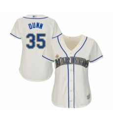 Women's Seattle Mariners #35 Justin Dunn Authentic Cream Alternate Cool Base Baseball Player Jersey Women's Seattle Mariners #35 Justin Dunn Authentic Cream Alternate Cool Base Baseball Player Jersey