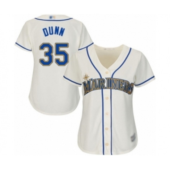 Women's Seattle Mariners #35 Justin Dunn Authentic Cream Alternate Cool Base Baseball Player Jersey Women's Seattle Mariners #35 Justin Dunn Authentic Cream Alternate Cool Base Baseball Player Jersey