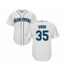 Youth Seattle Mariners #35 Justin Dunn Authentic White Home Cool Base Baseball Player Jersey Youth Seattle Mariners #35 Justin Dunn Authentic White Home Cool Base Baseball Player Jersey