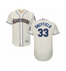 Men's Seattle Mariners #33 Justus Sheffield Cream Alternate Flex Base Authentic Collection Baseball Player Jersey Men's Seattle Mariners #33 Justus Sheffield Cream Alternate Flex Base Authentic Collection Baseball Player Jersey