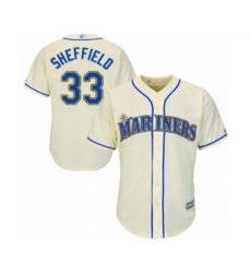 Youth Seattle Mariners #33 Justus Sheffield Authentic Cream Alternate Cool Base Baseball Player Jersey Youth Seattle Mariners #33 Justus Sheffield Authentic Cream Alternate Cool Base Baseball Player Jersey