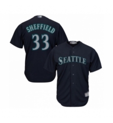 Youth Seattle Mariners #33 Justus Sheffield Authentic Navy Blue Alternate 2 Cool Base Baseball Player Jersey Youth Seattle Mariners #33 Justus Sheffield Authentic Navy Blue Alternate 2 Cool Base Baseball Player Jersey