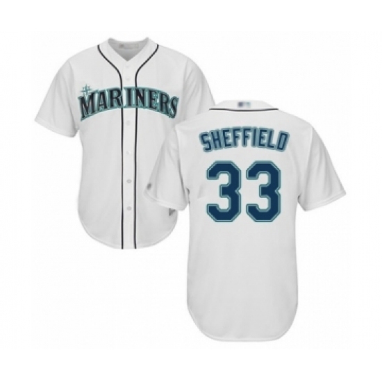 Youth Seattle Mariners #33 Justus Sheffield Authentic White Home Cool Base Baseball Player Jersey Youth Seattle Mariners #33 Justus Sheffield Authentic White Home Cool Base Baseball Player Jersey