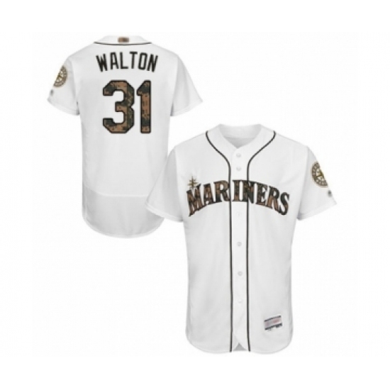 Men's Seattle Mariners #31 Donnie Walton Authentic White 2016 Memorial Day Fashion Flex Base Baseball Player Jersey Men's Seattle Mariners #31 Donnie Walton Authentic White 2016 Memorial Day Fashion Flex Base Baseball Player Jersey
