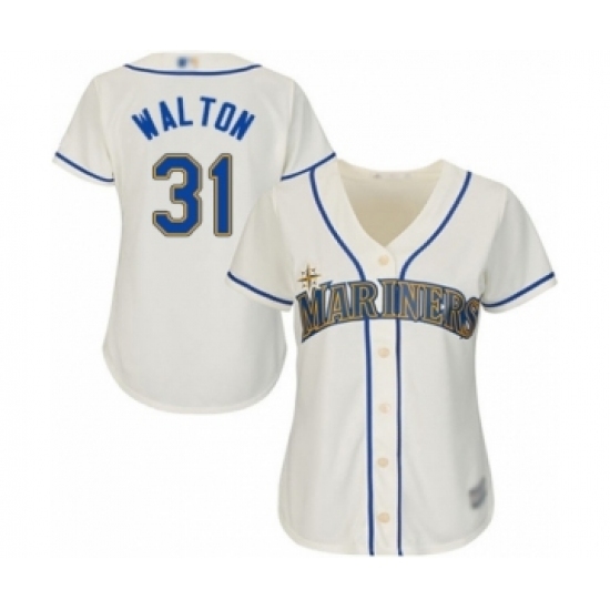 Women's Seattle Mariners #31 Donnie Walton Authentic Cream Alternate Cool Base Baseball Player Jersey Women's Seattle Mariners #31 Donnie Walton Authentic Cream Alternate Cool Base Baseball Player Jersey