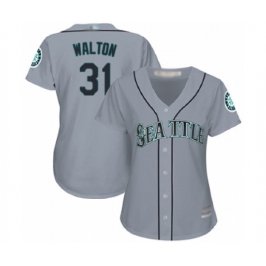 Women's Seattle Mariners #31 Donnie Walton Authentic Grey Road Cool Base Baseball Player Jersey Women's Seattle Mariners #31 Donnie Walton Authentic Grey Road Cool Base Baseball Player Jersey