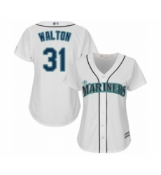 Women's Seattle Mariners #31 Donnie Walton Authentic White Home Cool Base Baseball Player Jersey Women's Seattle Mariners #31 Donnie Walton Authentic White Home Cool Base Baseball Player Jersey